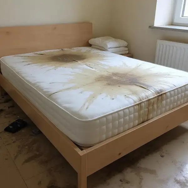 Химчистка двуспального матраса в студии - до уборки